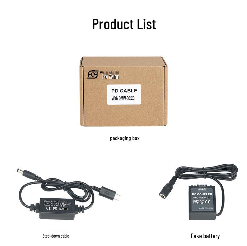 DCC3 PD/Type-C Adapter DMW-BLB13 Compatible Fake Battery for Panasonic G1, GH1, GF1, G2, G10