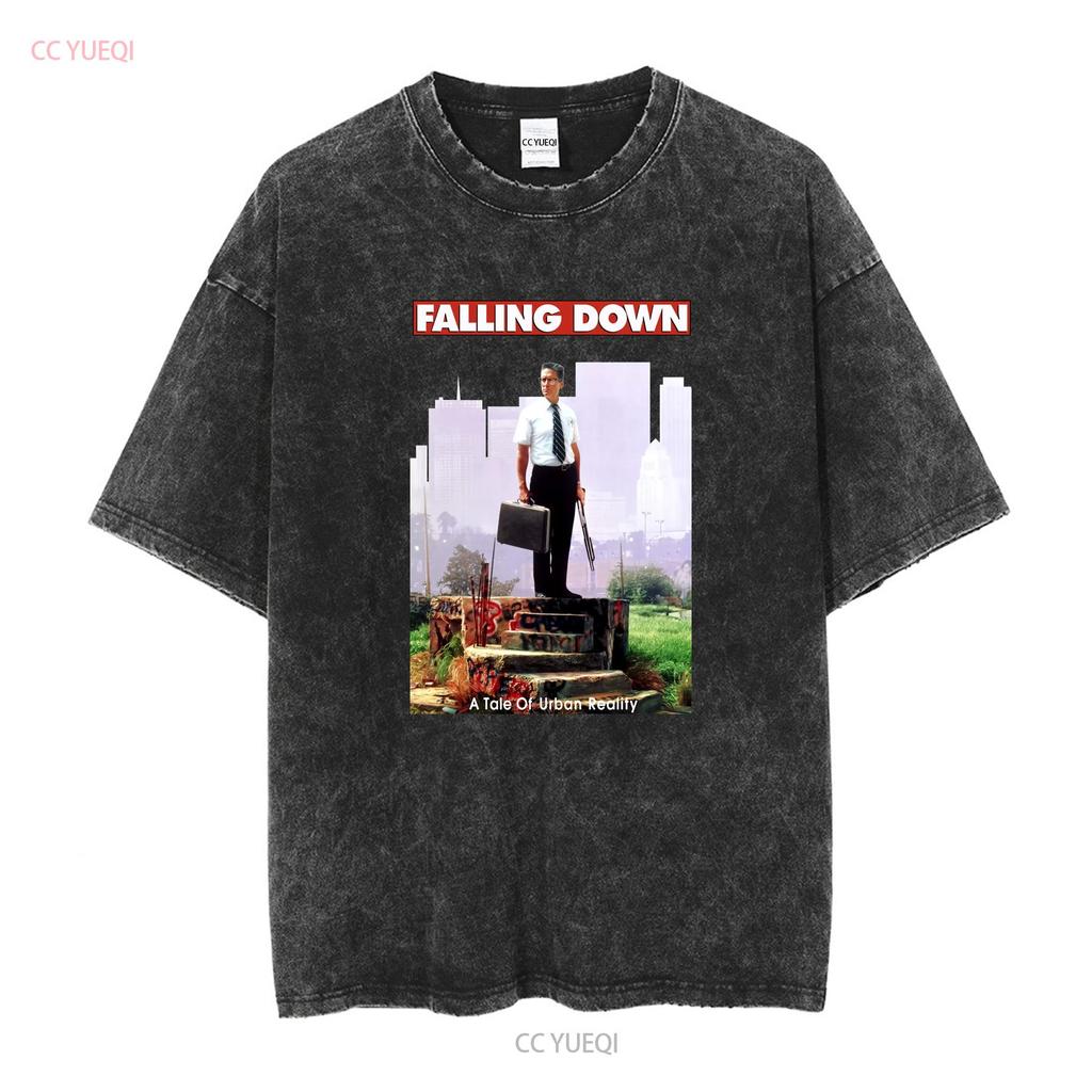 Falling Down T shirt black movie poster Michael Douglas all sizes S 5XL vintage Washed Soft Top For Everyday Wear Breathable