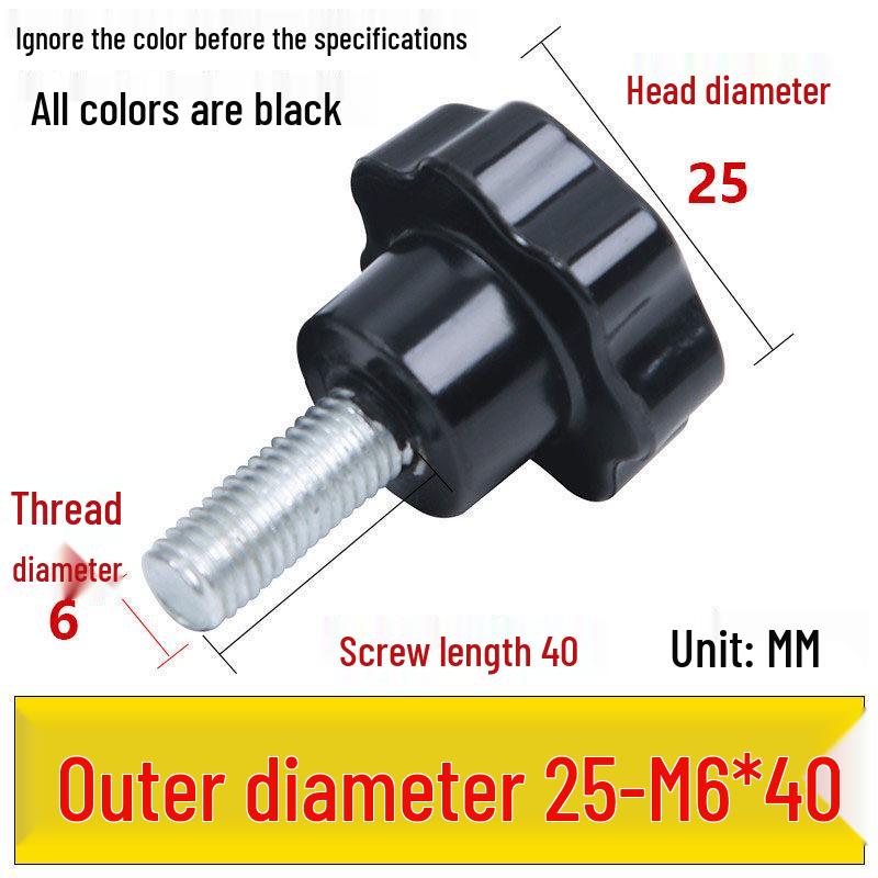 Star-Shaped Bakelite Hand-Tightening Screw Handle (M4-M10)