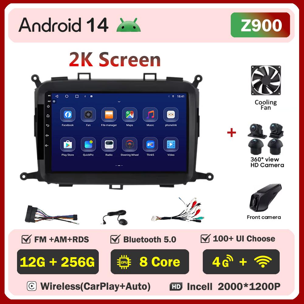 Android 14 For Kia Carens RP 3l 2013-2019 Car Multimedia Video Player Stereo Head Unit Intelligent Car Systems GPS Navigation