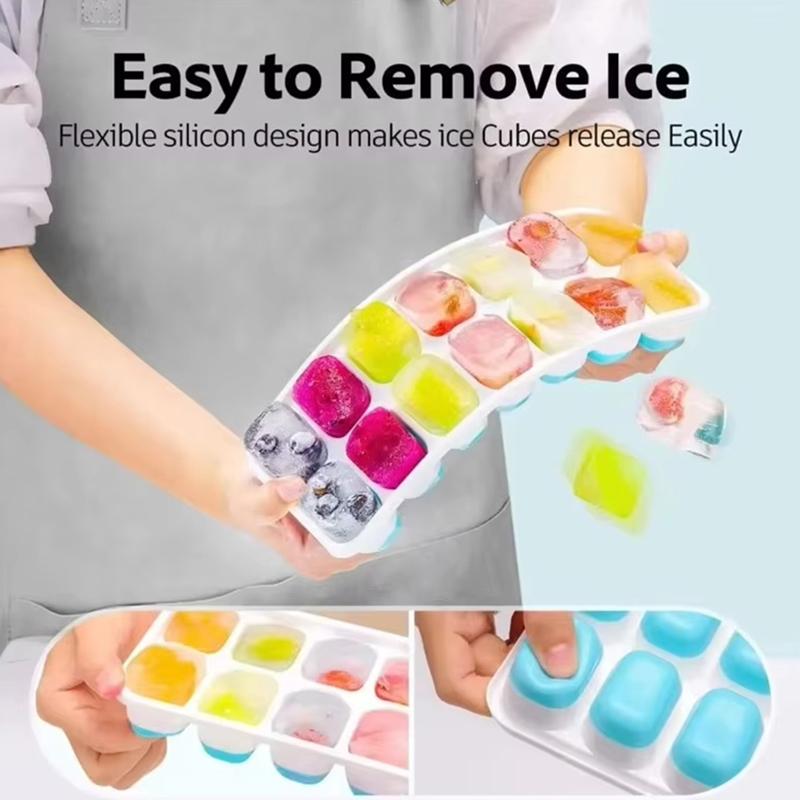 14 Grids Ice Cube Tray Silicone Mold Square Ice Cube Tray Mold Ice Cube Maker Non-toxic Durable Bar Pub Wine Ice Blocks Maker
