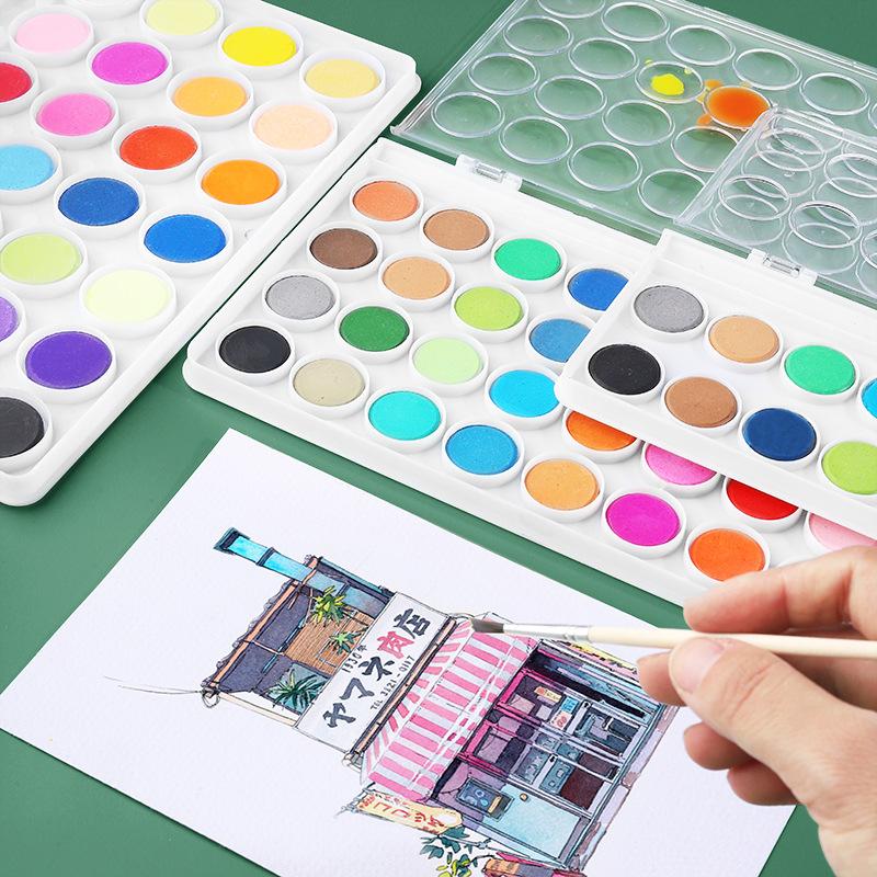 Watercolor Paint Set, Vivid Colors in Portable Box, Perfect Travel Watercolor Set for Artists, Amateur Hobbyists and Painting