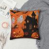 Halloween Pumpkin Haunted House Ghost Square Pillowcase Cushion Cover Pillow Case Throw Pillow Cover for Home Sofa Living Room