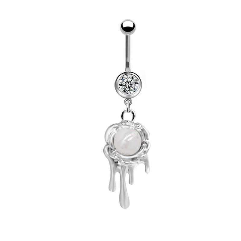 

Кольцо для пупка в форме сердца с цирконием, украшение в виде капли воды, кольцо для пирсинга, кулон-штанга для женщин, украшения для пирсинга тела