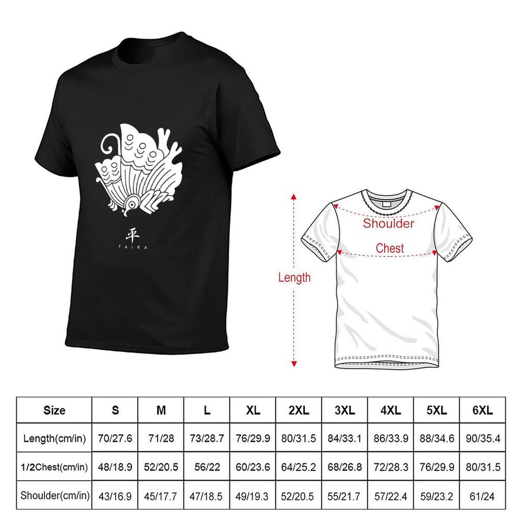 Taira Clan Family Crest Kamon  White Title Version Tshirt plus sizes summer clothes summer tops Mens tshirt