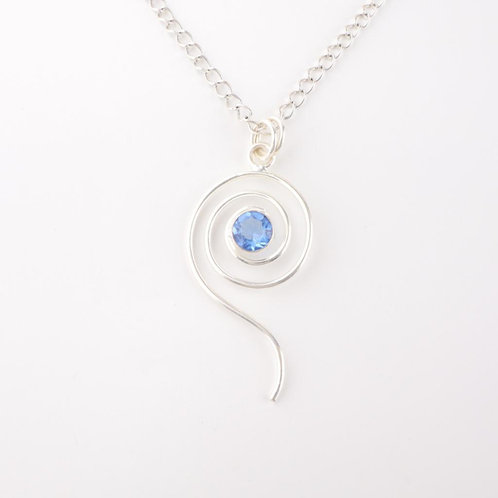 Natural Tanzanite Gemstone 925 Sterling Silver Jewelry Handmade Pendant For Gift PP-42-20