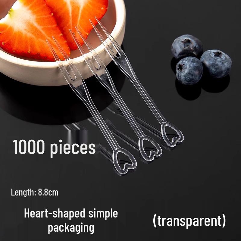 Individually Wrapped Disposable Transparent Plastic Fruit and Cake Forks - Elegant Skewers and Picks