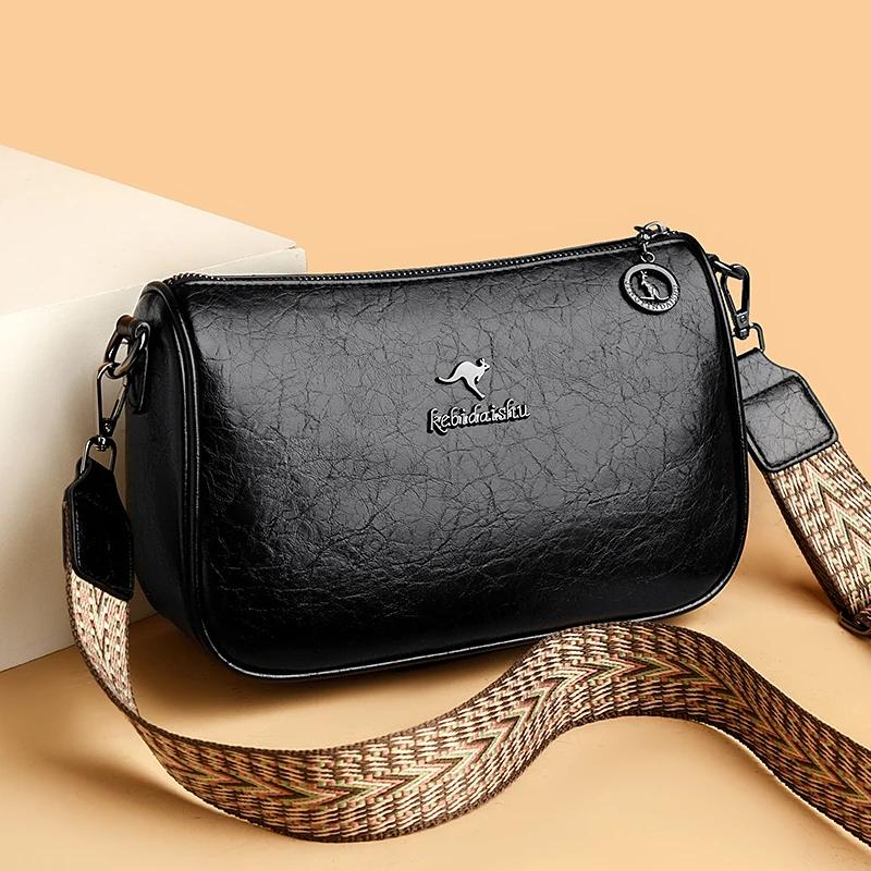 High Quality Soft Leather Shoulder Bags For Women Fashion Ladies Messenger Crossbody Bag Luxury Designer Handbag Commuting Sac