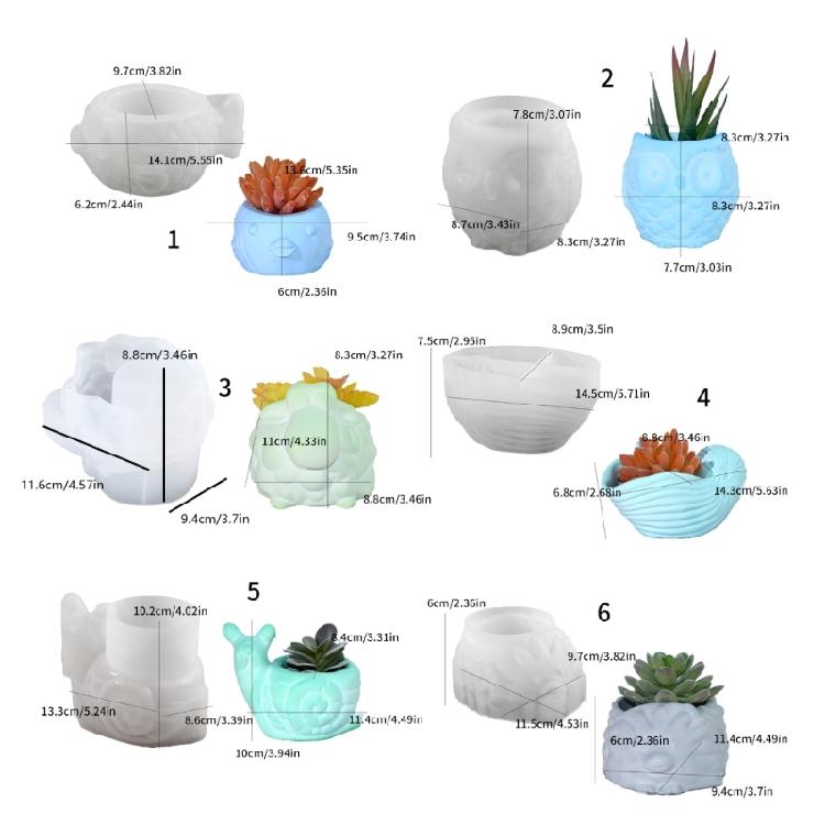 Silikon Handgefertigte Formen Einzigartige Blumentopf Formen Tierform Silikon Sukkulenten Pflanzgefäß Form Bastelform für Blumentopf