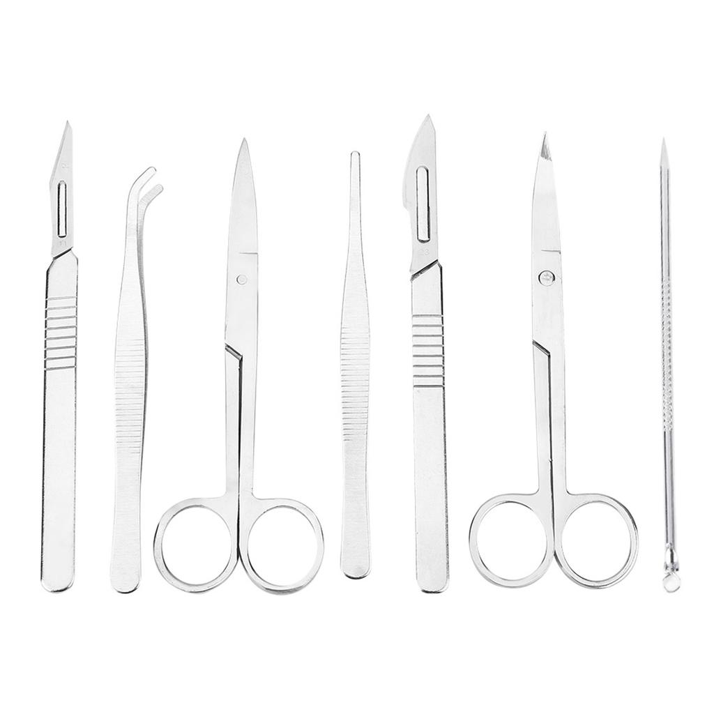 7pcs Stainless Steel Dissecting Dissection Kit Set Biology Student Lab Tools