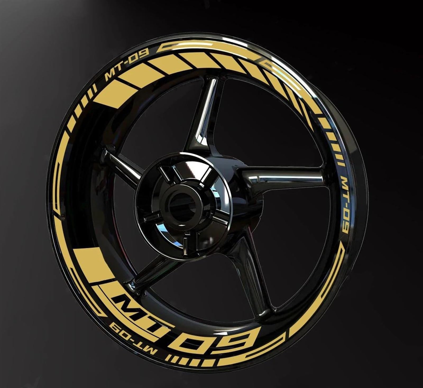 Мотоцикл 17  Колесо Наклейка Ступица Диск Декаль Погодостойкая Светоотражающая Полоса Лента Декорация Подходит Yamaha MT09 MT-09 2017-2022 (Размер: 5)