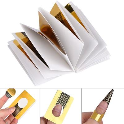 Golden Nail Art Tips Extension Forms Guide French Acrylic UV Gel Manicure