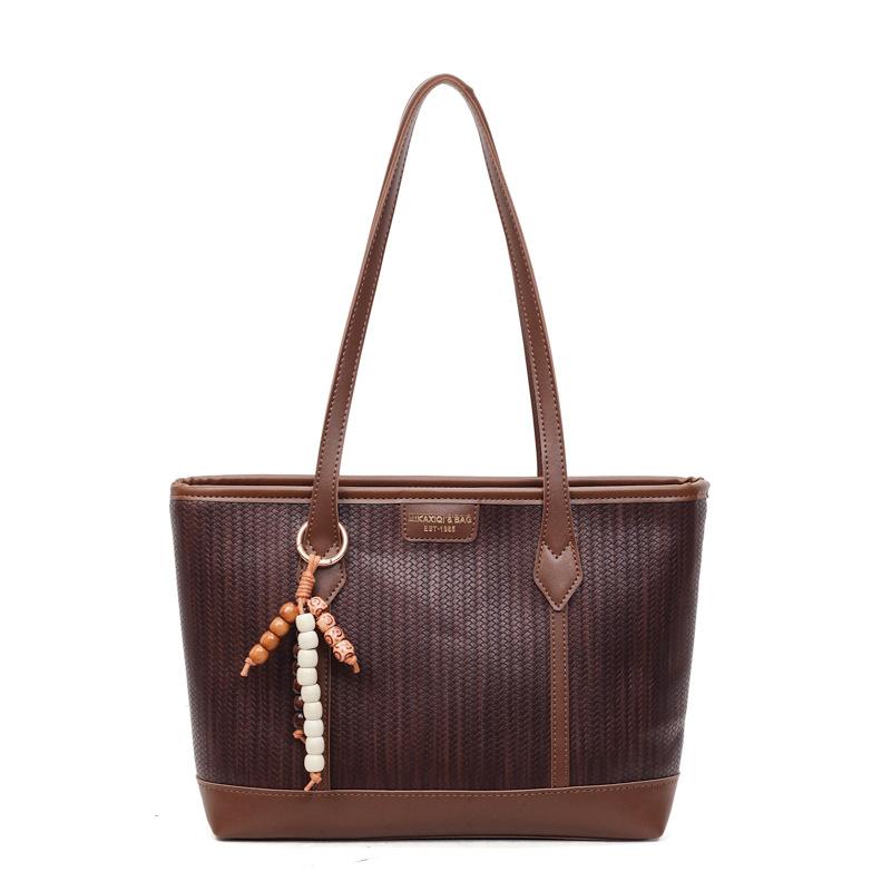Ladies Large Capacity Shoulder Bags Vintage Commuting Underarm Bags Solid Color Casual Handbag Women High Quality Tote Bag