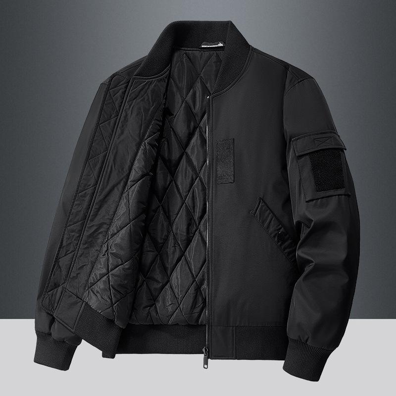 New Autumn and Winter Men's Padded Baseball Uniform American Bomber Jacket Casual Cotton Coat Flight Suit