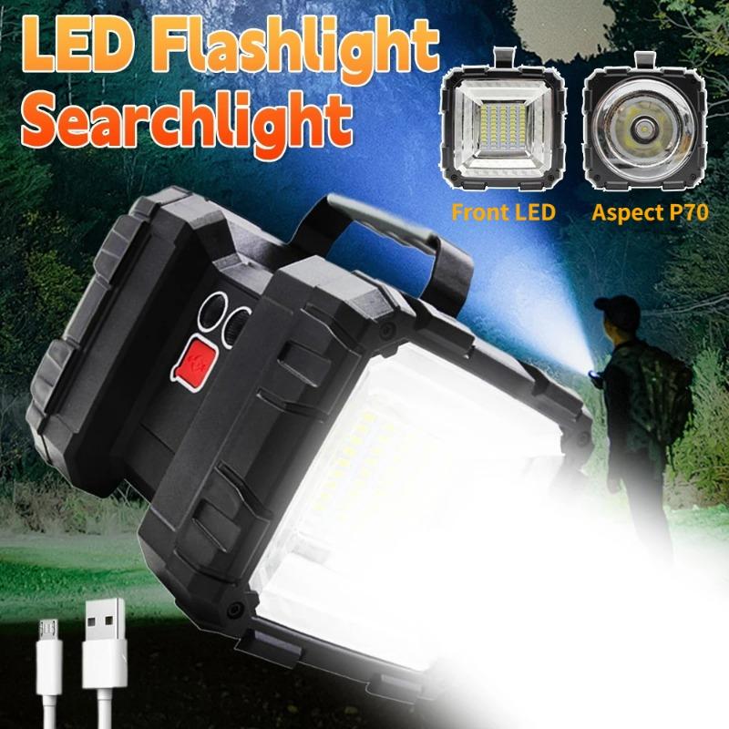 8000mAh Rechargeable Spotlight 2000 Lumens Handheld Hunting Flashlight LED Spot Light Double Head LED Searchlight for Camping