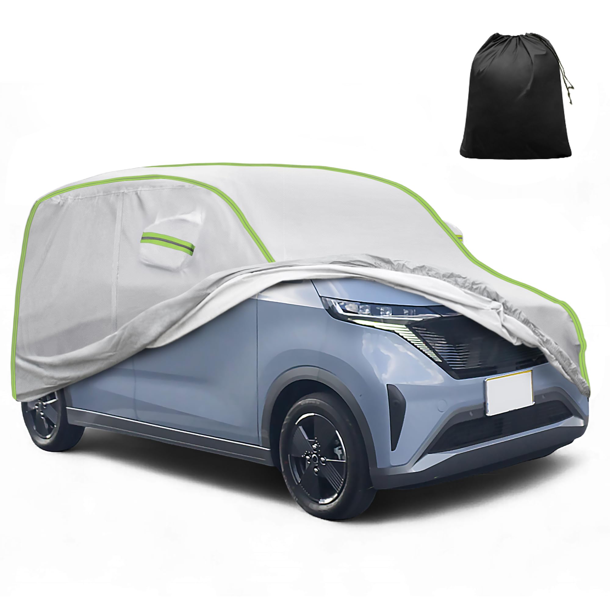 

X AUTOHAUX Sakura Days 350x148 x 145cm Mini Car Typhoon Windproof Rope Fleece Rain Flame Sand Hail Zipper on Nighttime Safety Easy to Install and Car