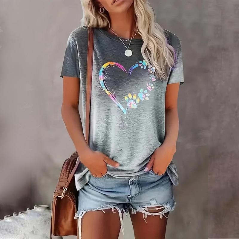 Mode Damen Rundhals Kurzarm T-Shirt Lustige Explodierende 3D Kätzchen Bedruckte Kurzarm Tops Für Damenbekleidung Sommer