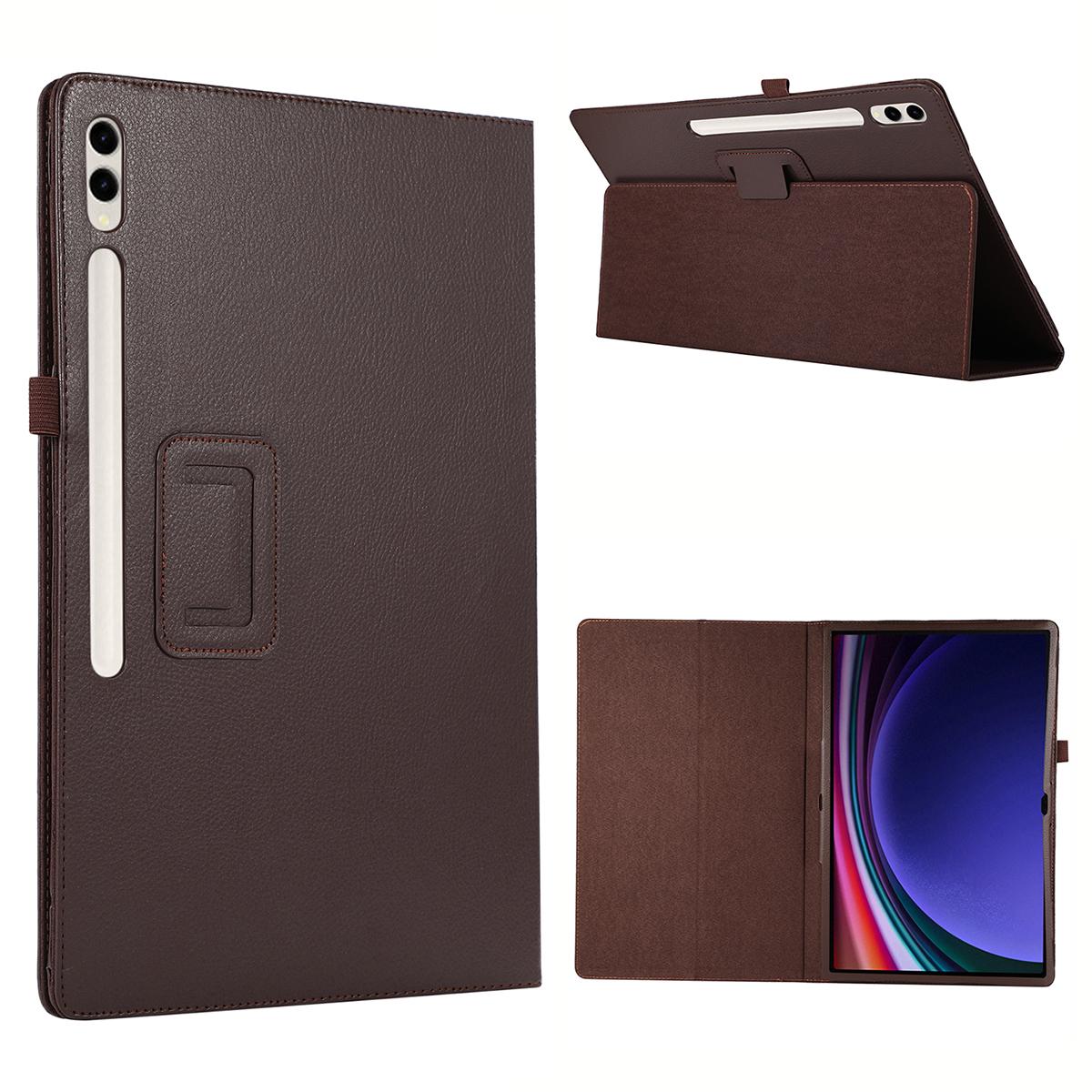 

For Samsung Galaxy Tab S10 Ultra Case Bi-Fold Stand Leather Tablet Cover Litchi Texture I