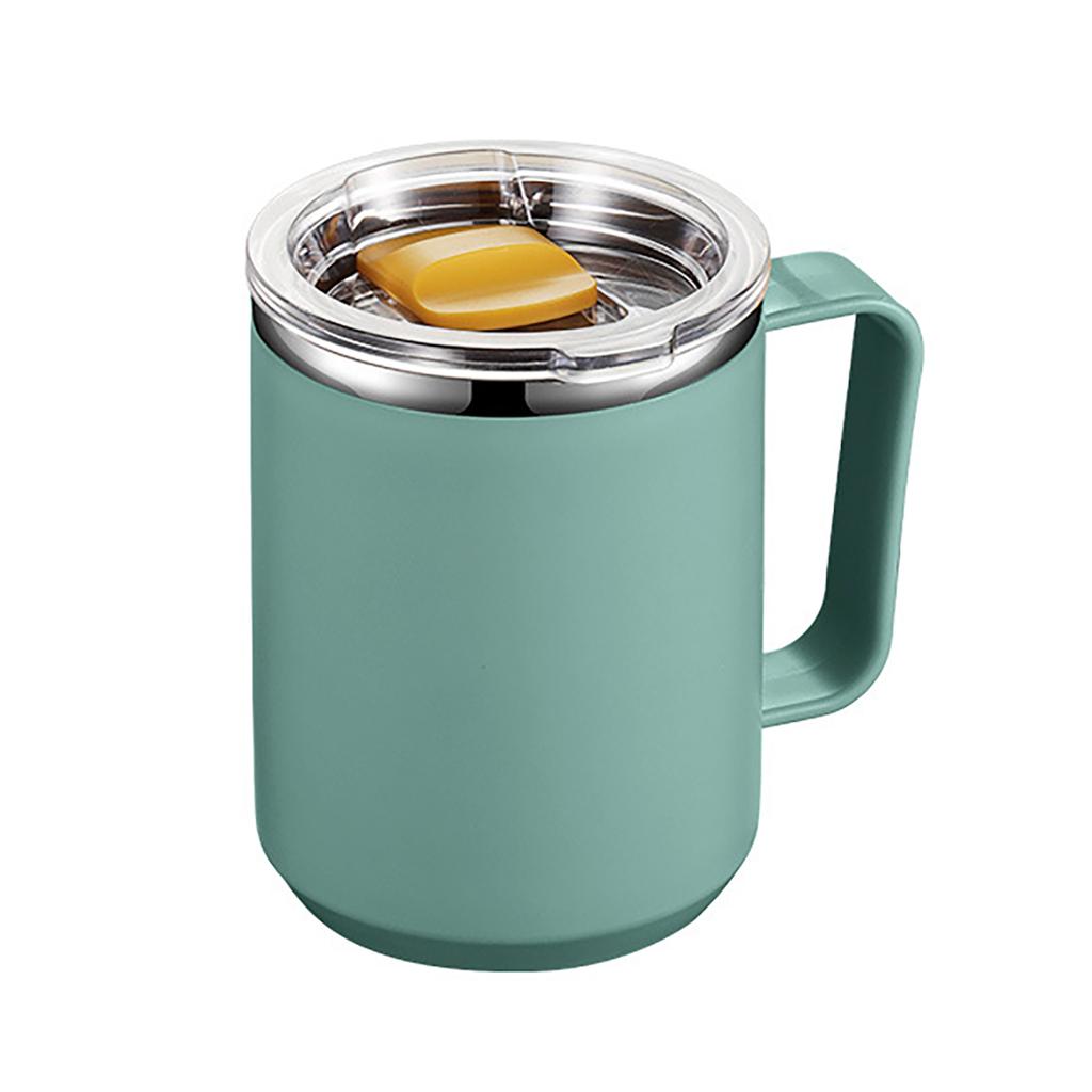 450ml Handy Cup 304 Stainless Steel Double-layer Vacuum Flask with Handle and Lid Anti-scalding Drinkware for Home Office Travel