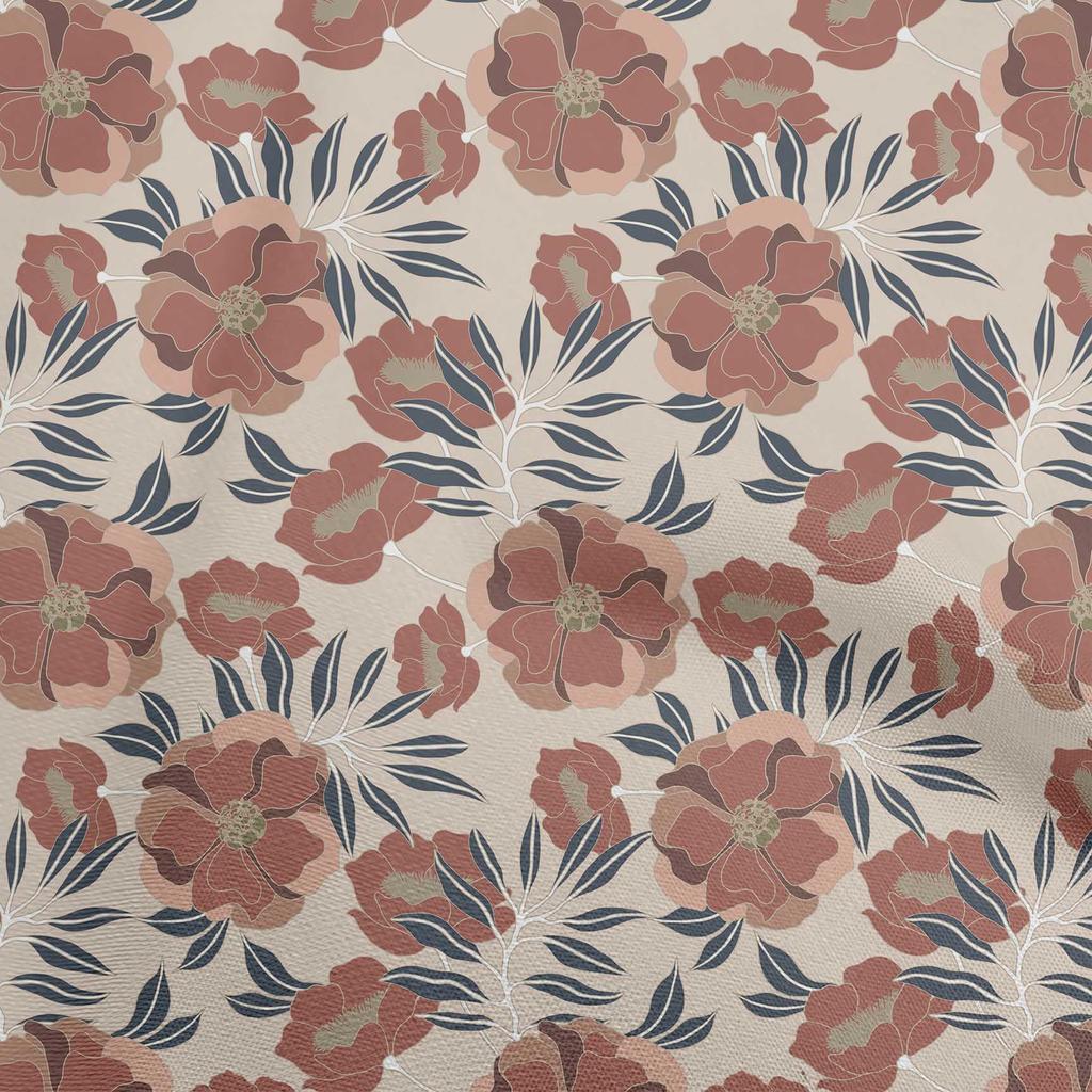 oneOone Cotton Flex Green Fabric Floral Retro Sewing Material Print Fabric By The Yard 40 Inch