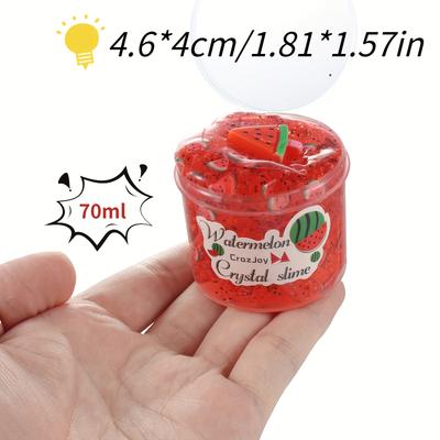 70 ml Kristallschleim, Fruchtschleim, Kokosnussschleim, weicher Keramikchip-Fruchtscheibenschleim, Farbschleim, Dekompressionsspielzeug, Wassermelone, Zitrone, Kirsche
