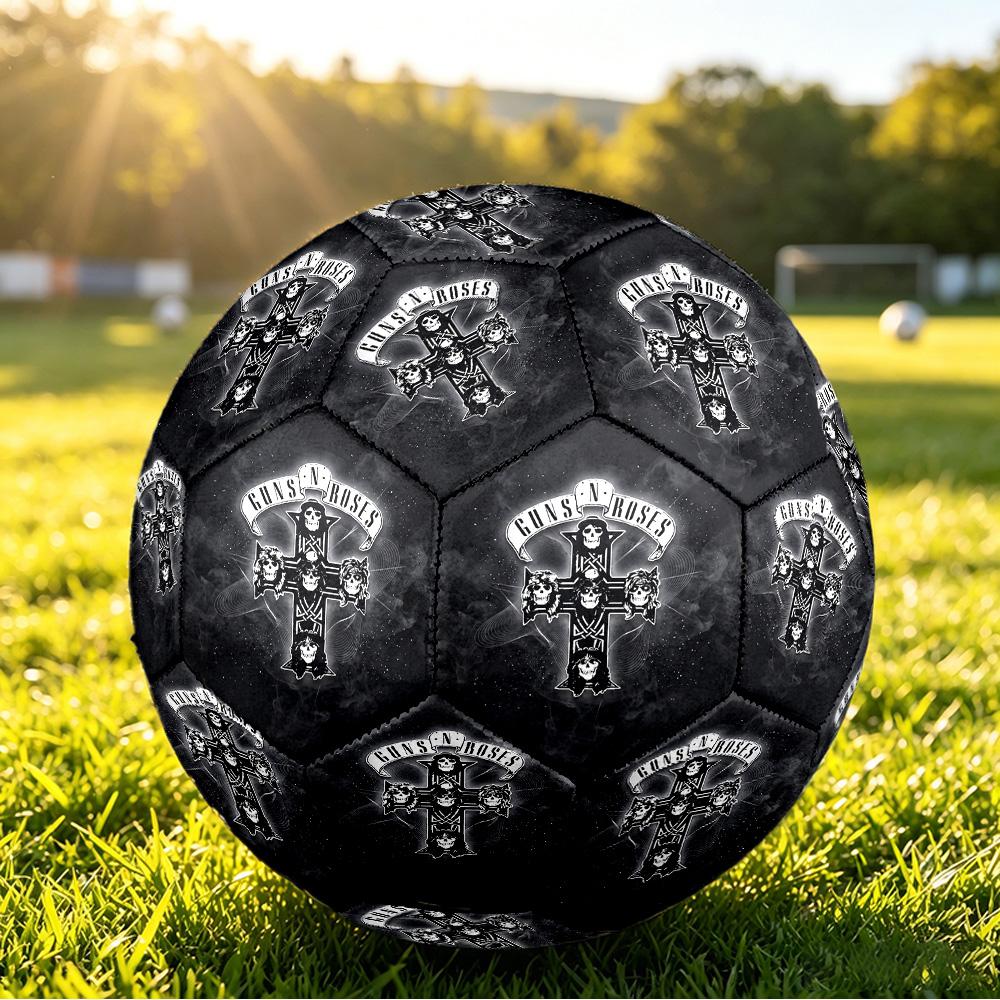 Guns N’ Roses Print Standard Size 5 Soccer Ball Durable Shock?Absorbing Ball For Training Match Outdoor Play