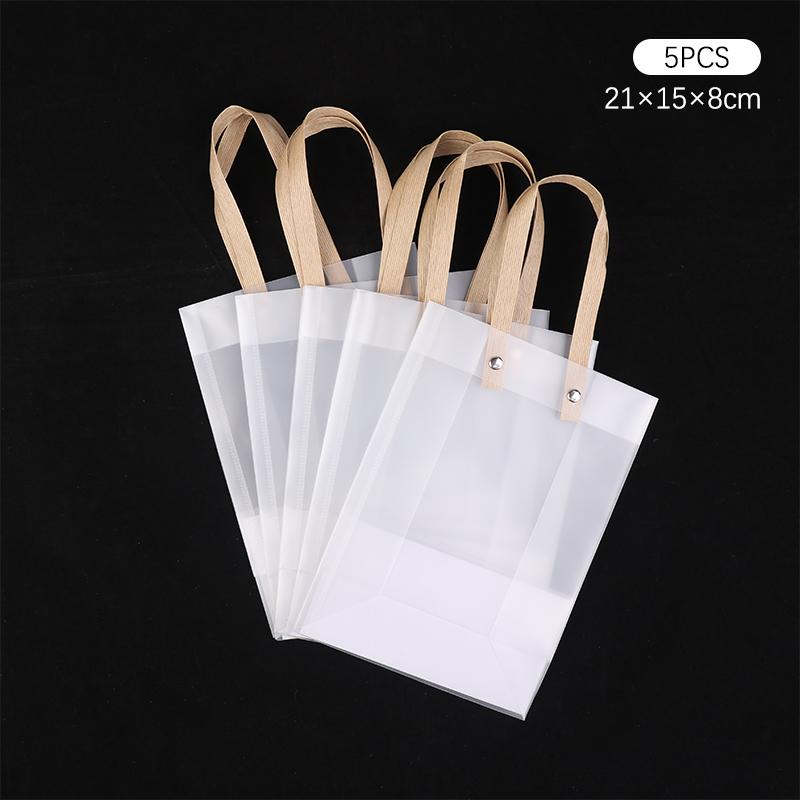 5Pcs Frosted Translucent Pvc Loot Bag Gift Bagbbags For Gifts Packing Bag Pvc Hand Bag Party Decor Souvenir Tote Bags