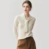 Womens Cashmere Blend Knit Sweater With Scarf Collar Loose Fit Slimming Top