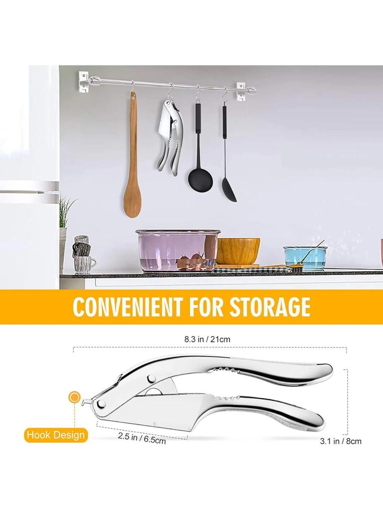 Felio Garlic Crusher & Slicer, Ginger Compatible, Press Slicer F21608