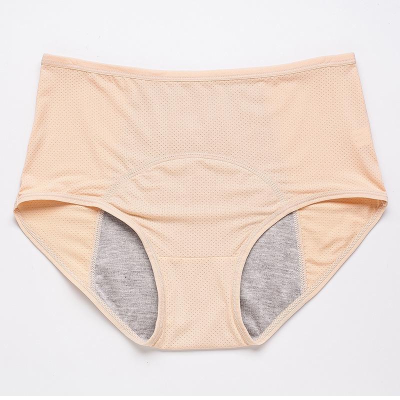 Mid-Waist Leak-Proof High-Elastic Menstrual Briefs for Women, Sizes 80-280 lbs, Comfortable & Breathable.