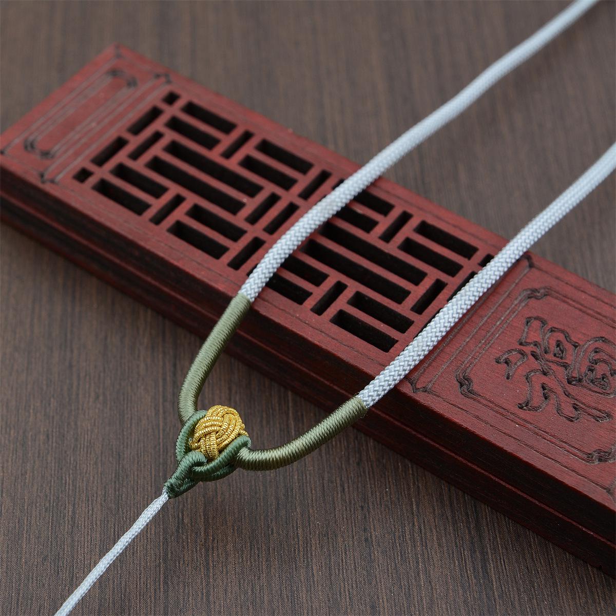 Hand-Woven Jade Pendant Lucky Bead Necklace