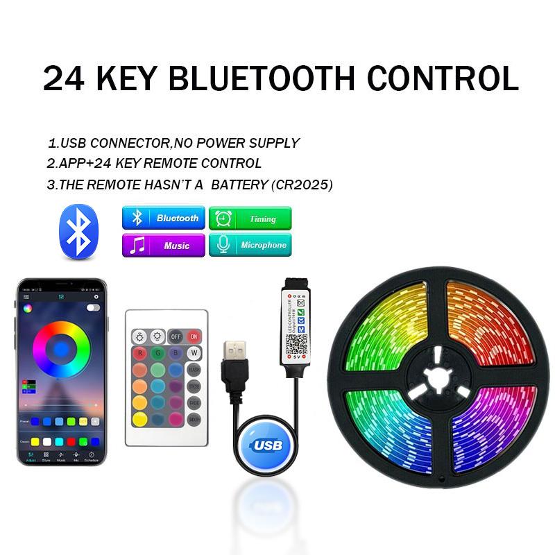 Tuya WiFi LED RGB Strip Lights Color Changing 5050 Led Lights Alexa Flexible Ribbon Luces for 5V USB TV BackLight Room Decor
