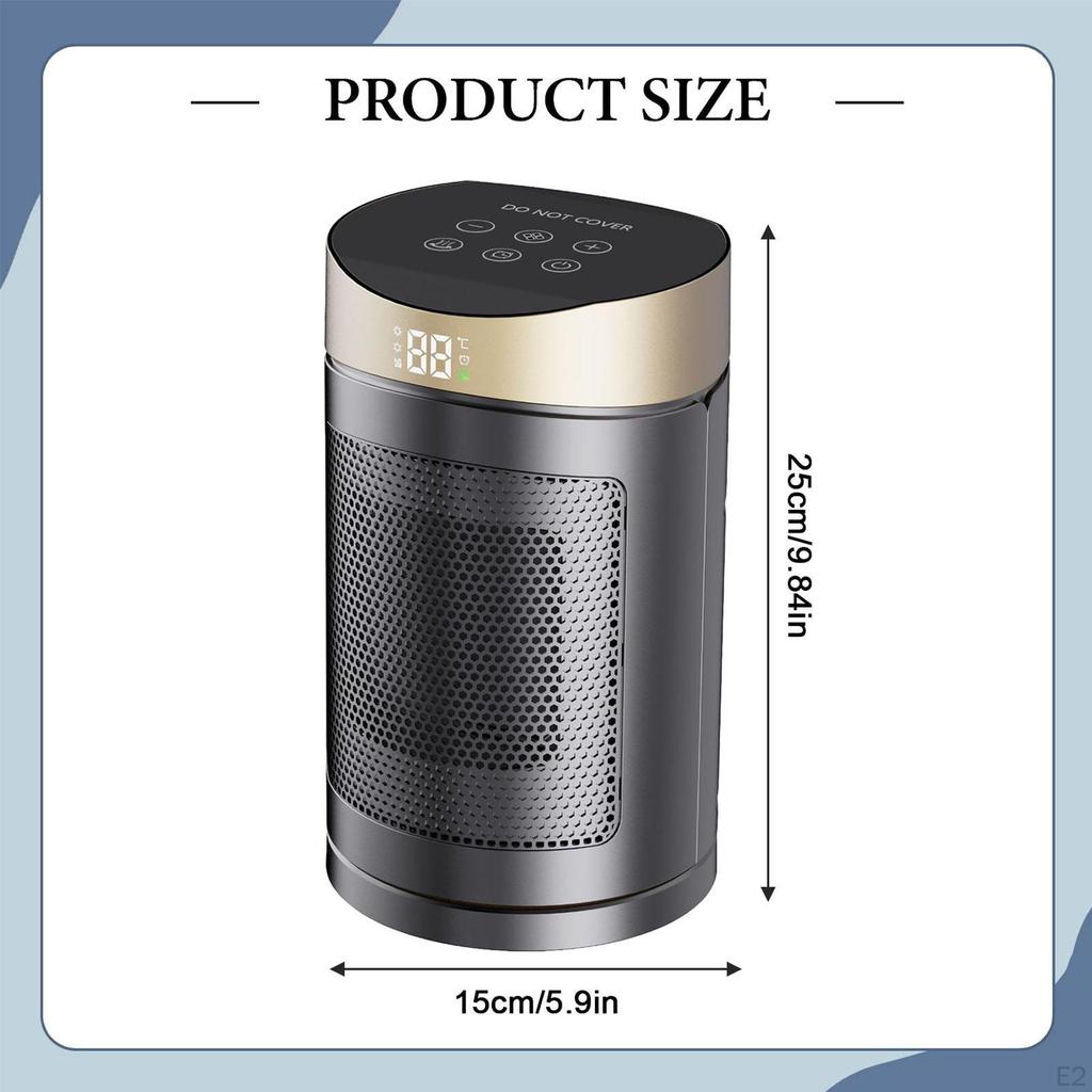 Space Heater 90° Oscillating 1500W Room Small for Bedroom Home Indoor