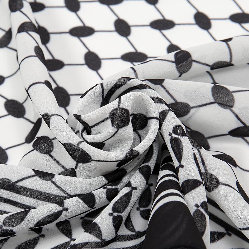 Arab Chiffon Scarf Women Muslim Hijab Islamic Scarves Shawl Printed Arab Long Prayer Scarf Breathable Uae Plaid Long Scarf