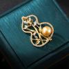 National Style Gourd Bamboo Leaf Pearl Brooch Women's Light Luxury Ancient Style Corsage Temperament Versatile Design Brooch