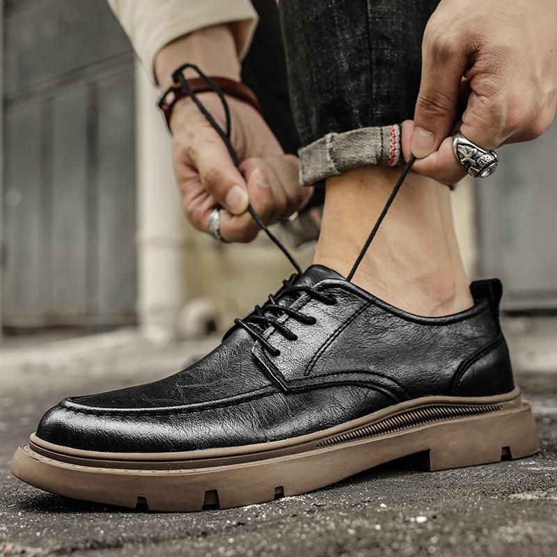 2024 Men's Summer Plus Velvet Height-Increasing Casual Leather Shoes for Work and Business