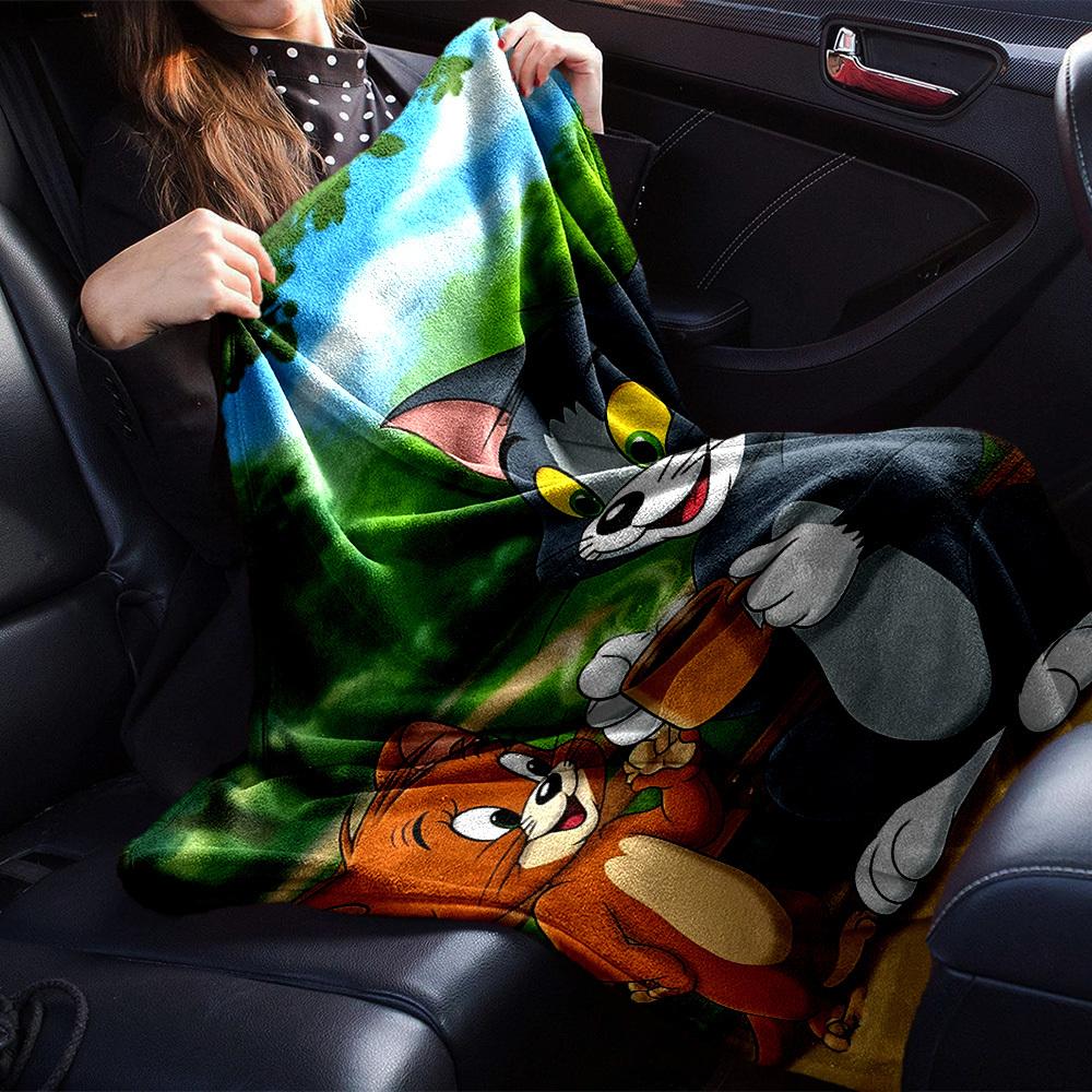 1pc Tom and Jerry Flannel Blanket - Soft Warm Throw for Home, Office, TravelL1327