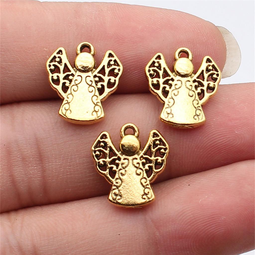 Angelo Fatato Essere Alato Fascino Bronzo Antico Lega di Zinco Materiali per Gioielli Stile Bambini Fascini per Orecchini Moda
