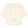 Levis SS24 Summer Collection Solid Color Logo Embroidered Crew Neck Short Sleeve T-Shirt Women T-Shirts Off-White 0018T-0001