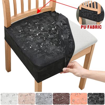 Waterproof Elastic Chair Seat Cushion Covers for Dining Chairs Washable Stretch Seat Protectors for Dining Room Party Banquet