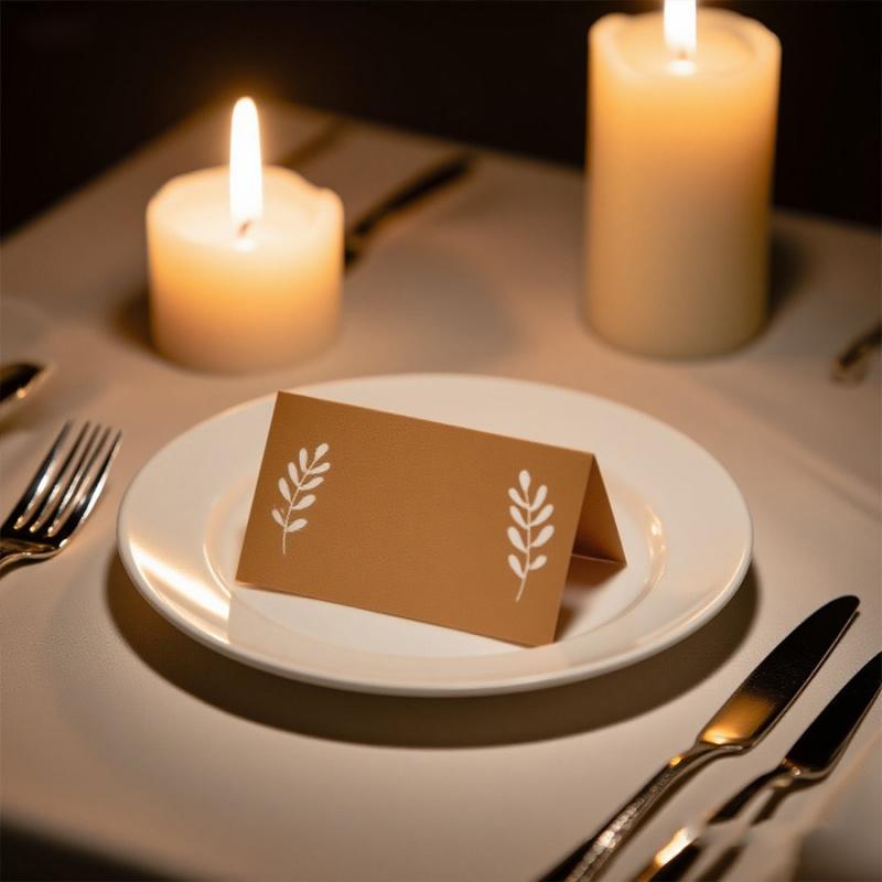 10pcs/pack kraft paper wedding table seat card birthday anniversary celebration party place name cards bouquet message card