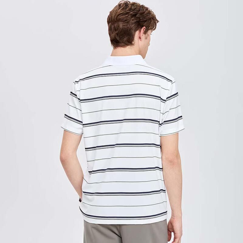 Septwolves Men's Stretch Textured Striped Short Sleeve Polo Shirt