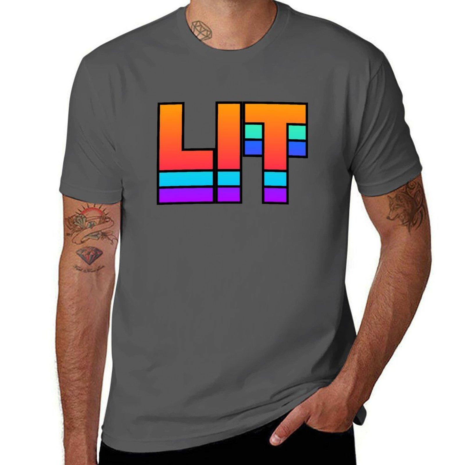 

LIT EDM Rave Design TShirt Casual Loose Fit Short Sleeve TShirt 4XL