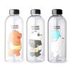1000ML Portable Large Cartoon Water Bottle Panda Cute Bear Frosted Straw Mug Food Grade Heat Resistant Kids Water Bottle