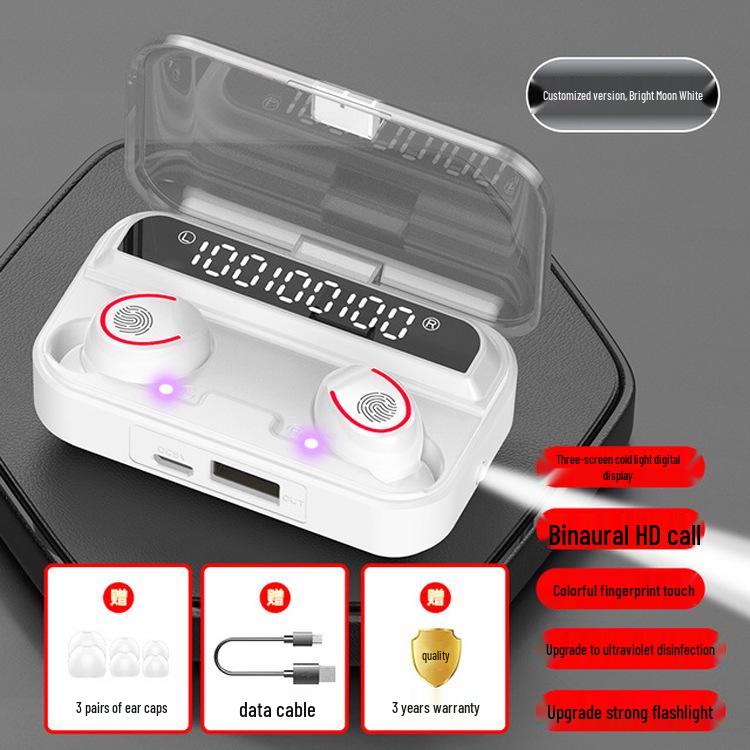 Touch Control V13 Wireless Dual Earbuds TWS 5.0 – Sports Bluetooth Earbuds with Flashlight