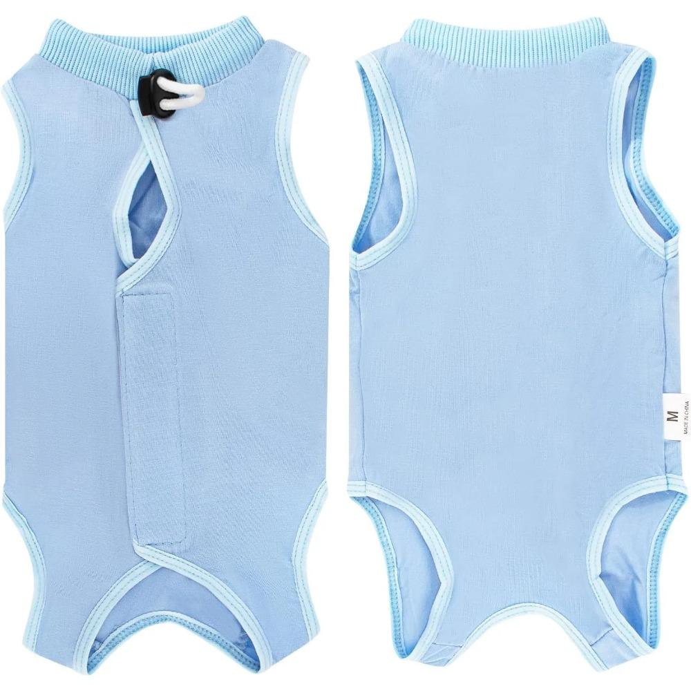 

Восстановительный костюм для кошек после операции, антилизывающий комбинезон для стерилизации/кастрации и при абдоминальных ранах, дышащий боди для кошек и котят S синий