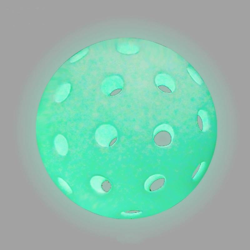6 Stück leuchtende Pickleball 74 mm langlebiger Nachtlicht grüner Ball 40 Löcher Outdoor-Wettkampf Pickleball Bälle leuchten im Dunkeln