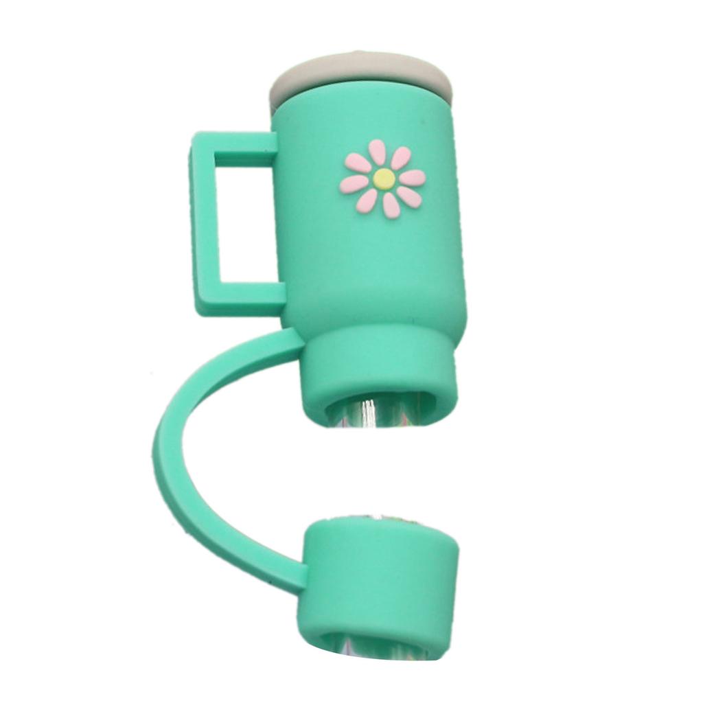 Flexible Flower Pattern Silicone Caps for 10mm Straws Reusable Drinking Straw Caps Reusable Dustproof Cute Straw Cover