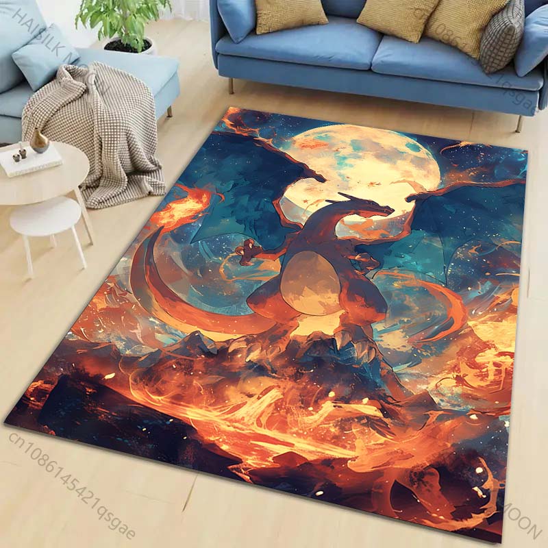 Klasyczny P-P0kém0n Charizard Wzór Dywan Salon Sypialnia Sofa Duża Powierzchnia Dekoracyjne Dywany Dzieci Zabawa Mata Antypoślizgowa Cudowne Prezenty