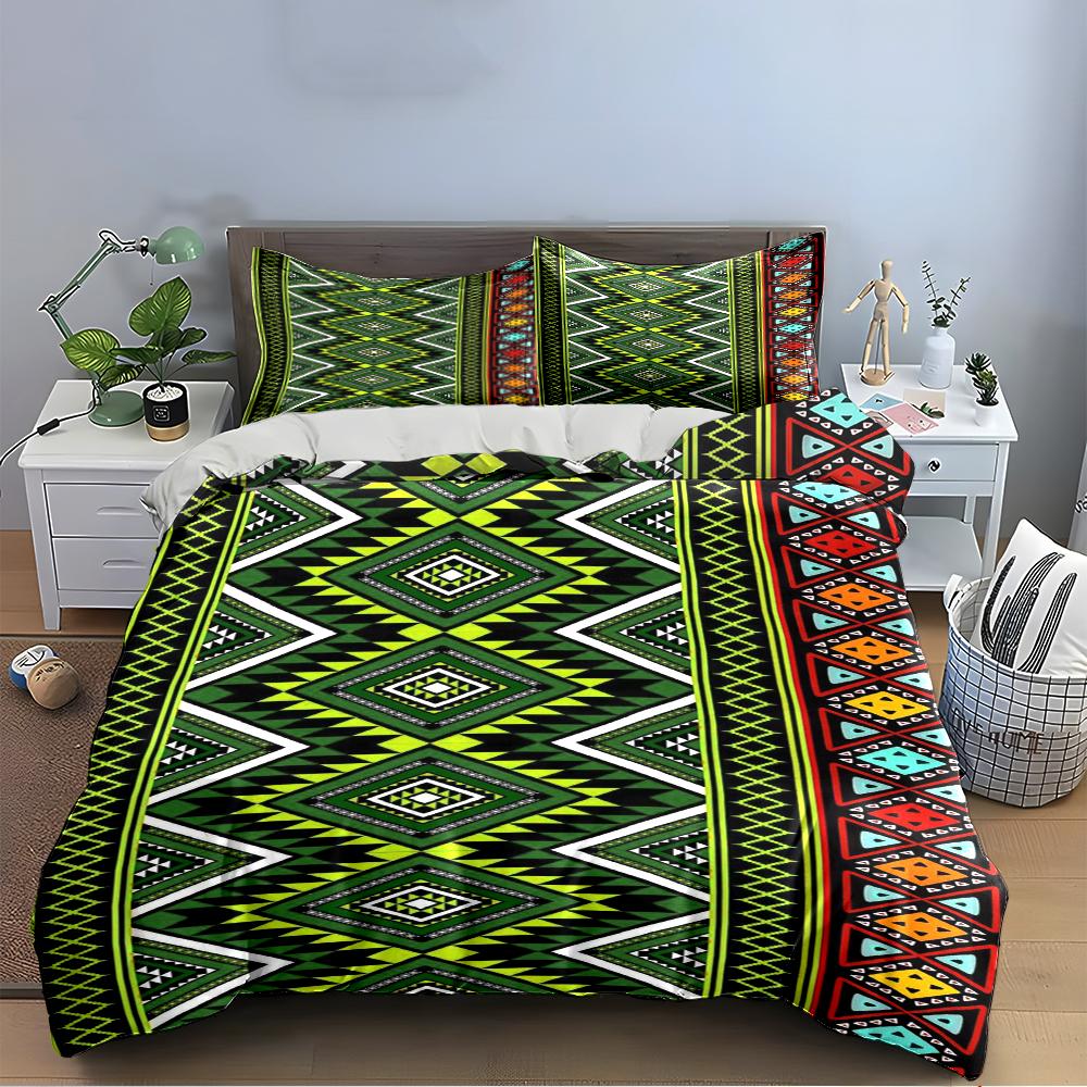 Geometric Tribal Pattern Bedding Set Bedding set (1 duvet cover, 2 pillowcases, duvet not included)